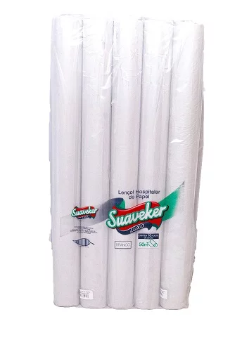 LENÇOL HOSPITALAR DE PAPEL SUAVEKER PLUS 70CM X 50 M