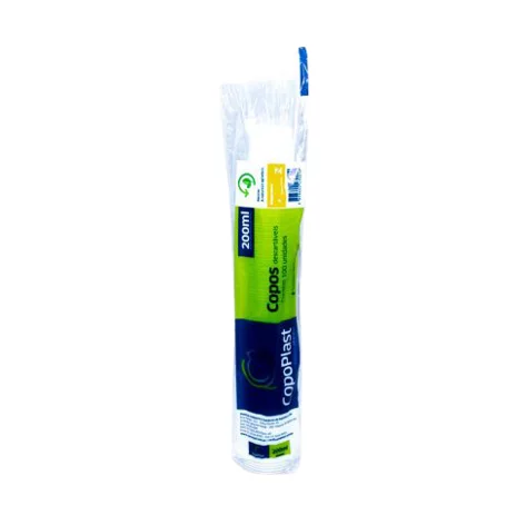COPO COPOPLAST PS BRANCO 200ML - 100UN