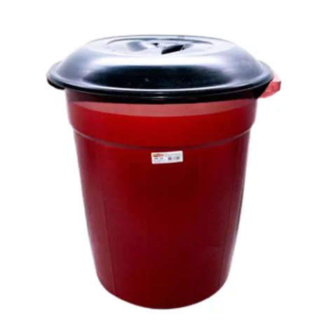 LIXEIRA PLASTICA COM TAMPA PRETA 53L PLASNEW