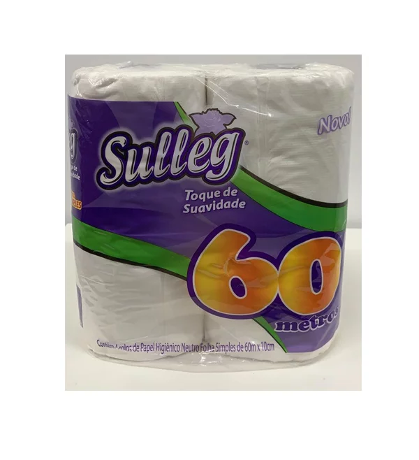 PAPEL HIGIENICO FOLHA SIMPLES SULLEG - 64 ROLOS DE 60M