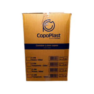 COPO COPOPLAST PS TRANSPARENTE 300ML - CX 20X100UN