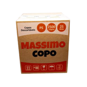 COPO MASSIMO PS TRANSPARENTE 200ML - CX 25X100UN