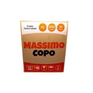 COPO MASSIMO PS BRANCO 300ML - CX20X100UN