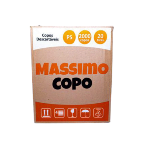 COPO MASSIMO PS TRANSPARENTE 300ML - CX 20X100UN