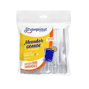 MEXEDOR DE DRINK STRAWPLAST 11CM CRISTAL COM 240UN