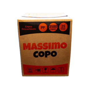 COPO MASSIMO PP TRANSPARENTE 200ML - CX 25X100UN